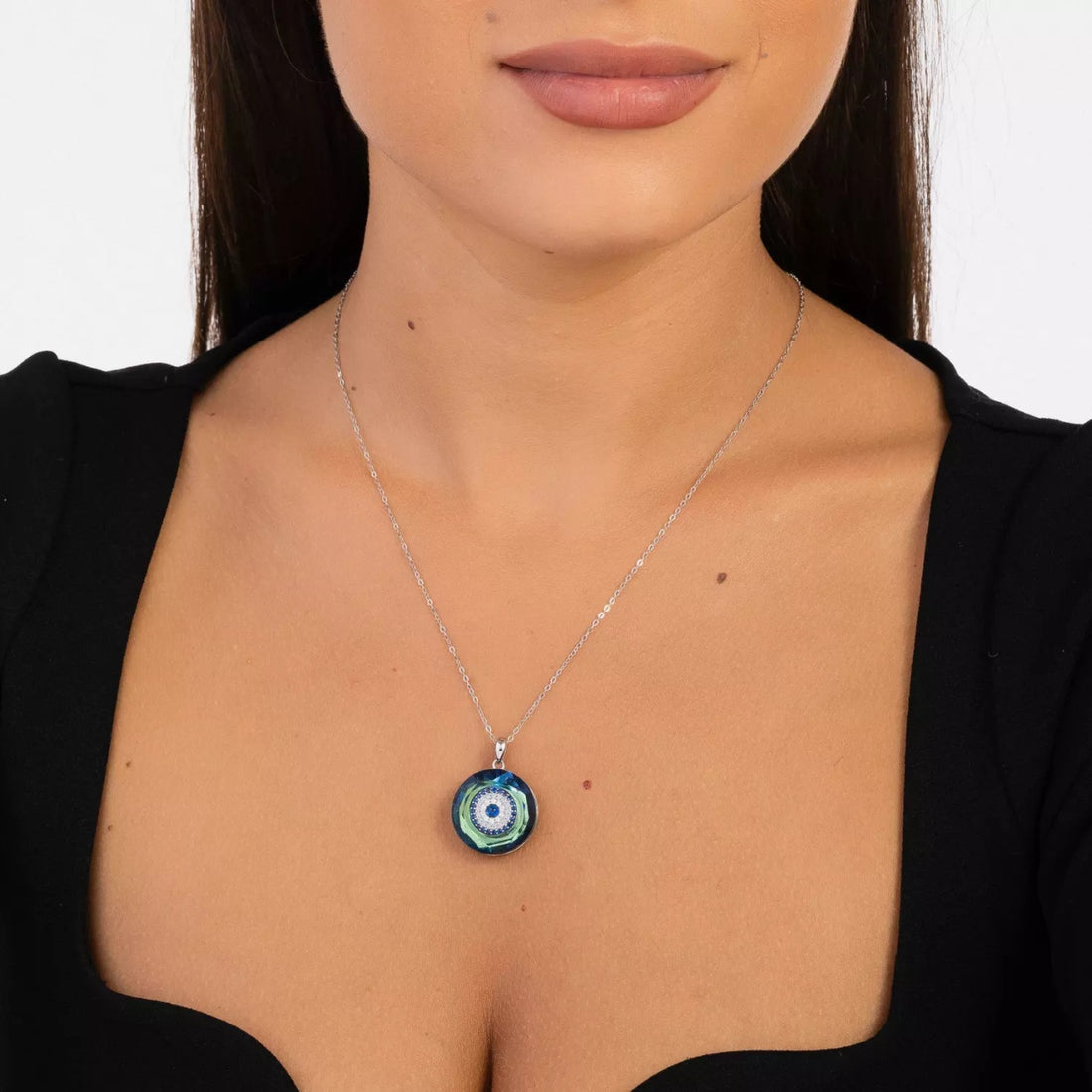 Colier din argint Big Blue, Argint 925, Pentru Femei