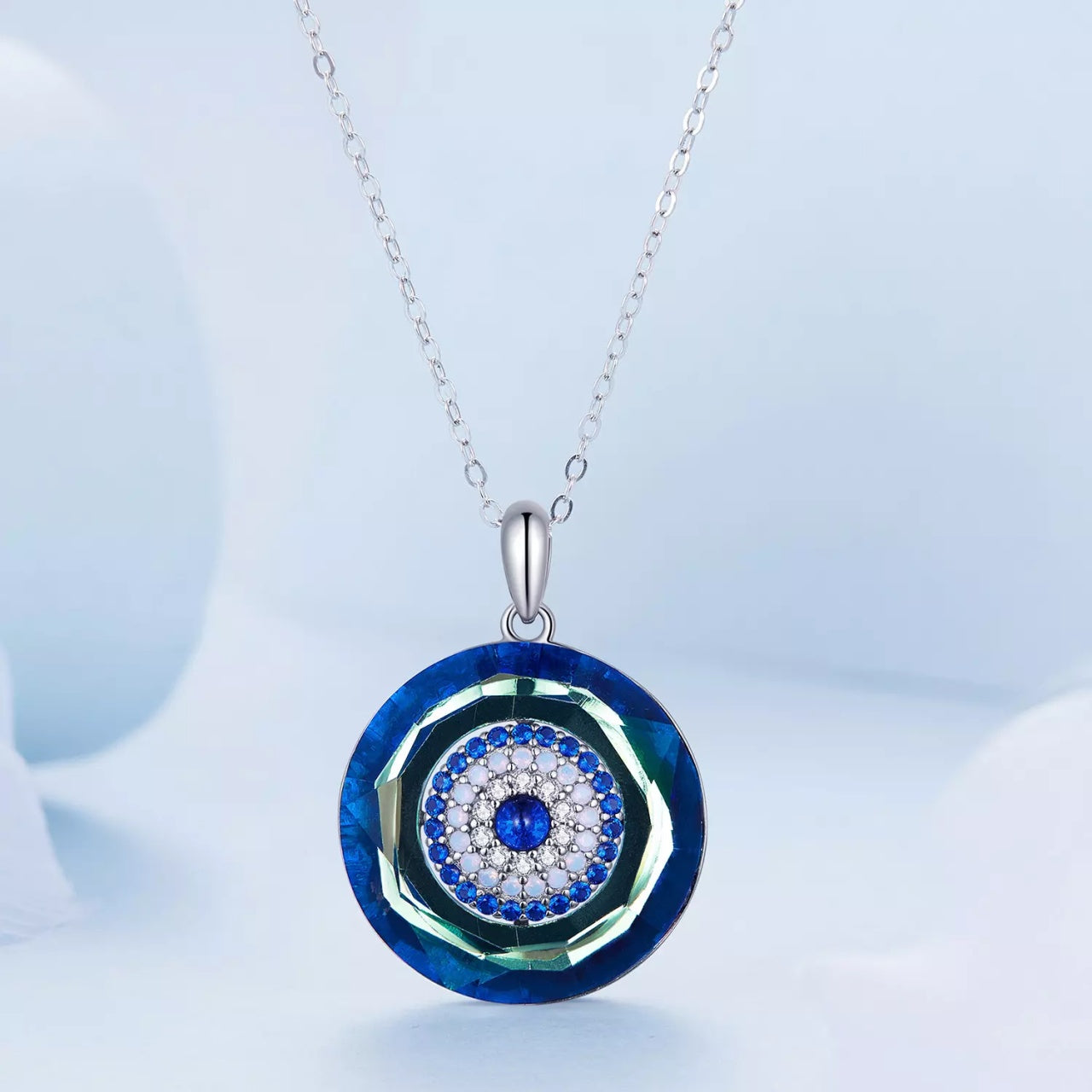 Colier din argint Big Blue, Argint 925, Pentru Femei