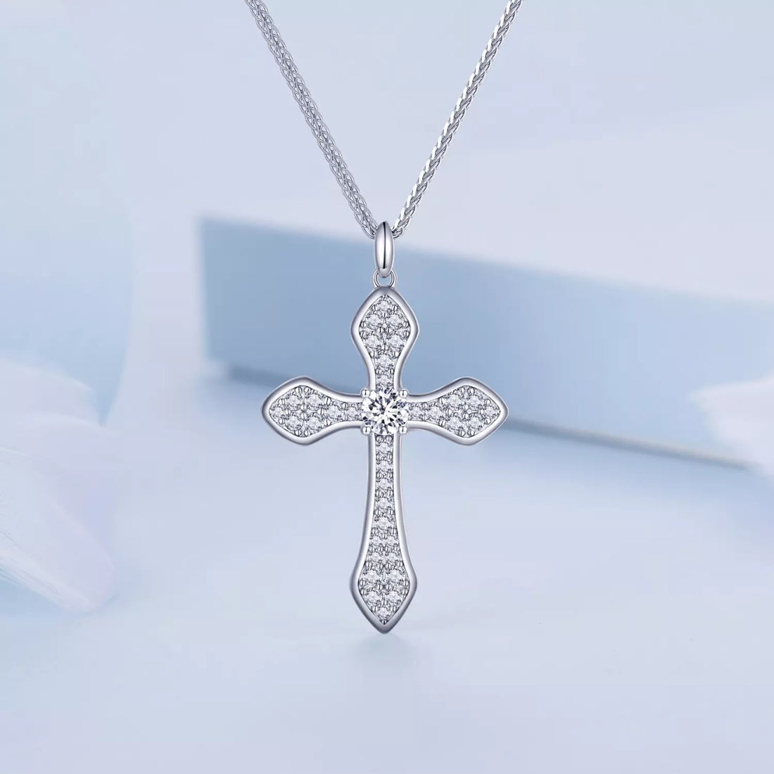 Colier din argint Big Silver Cross, Argint 925, Pentru Femei 4.78g