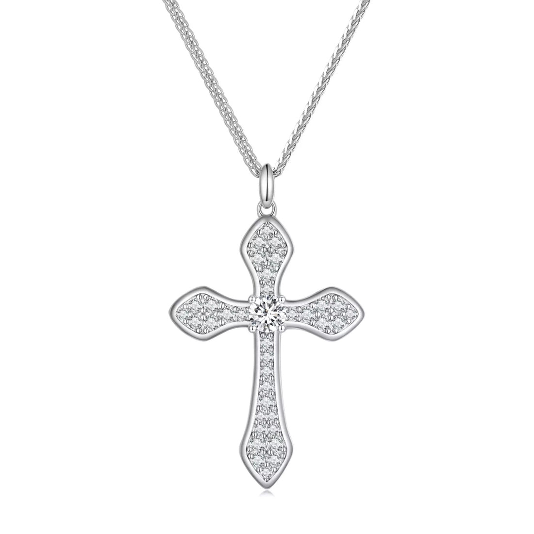 Colier din argint Big Silver Cross, Argint 925, Pentru Femei 4.78g
