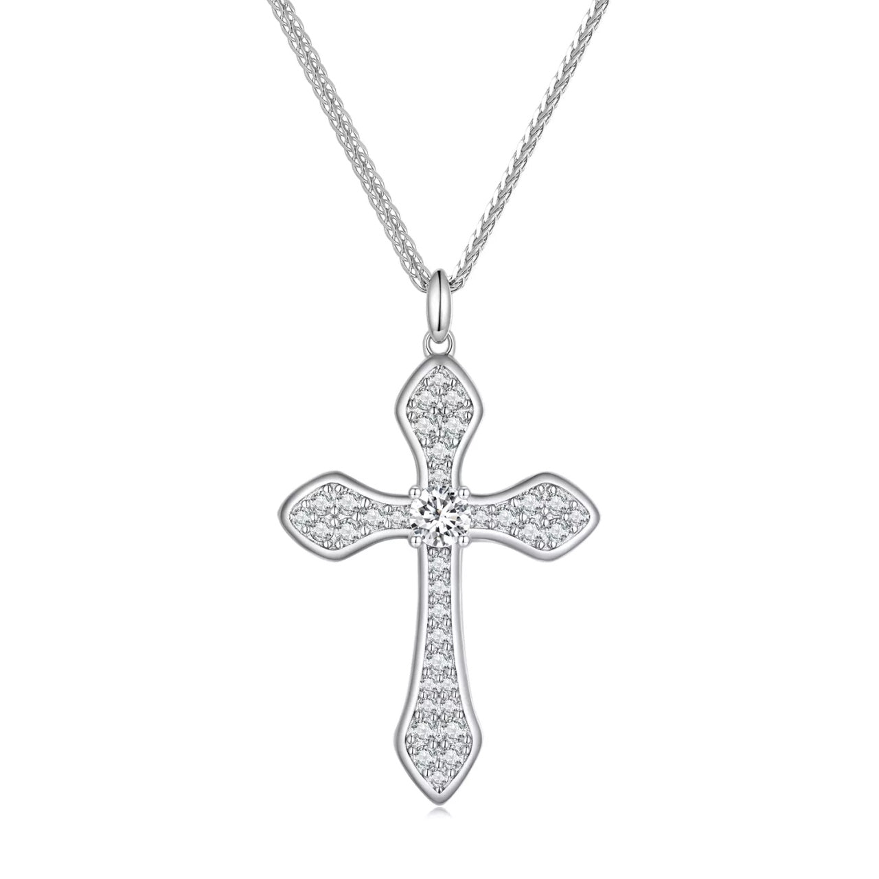 Colier din argint Big Silver Cross, Argint 925, Pentru Femei 4.78g