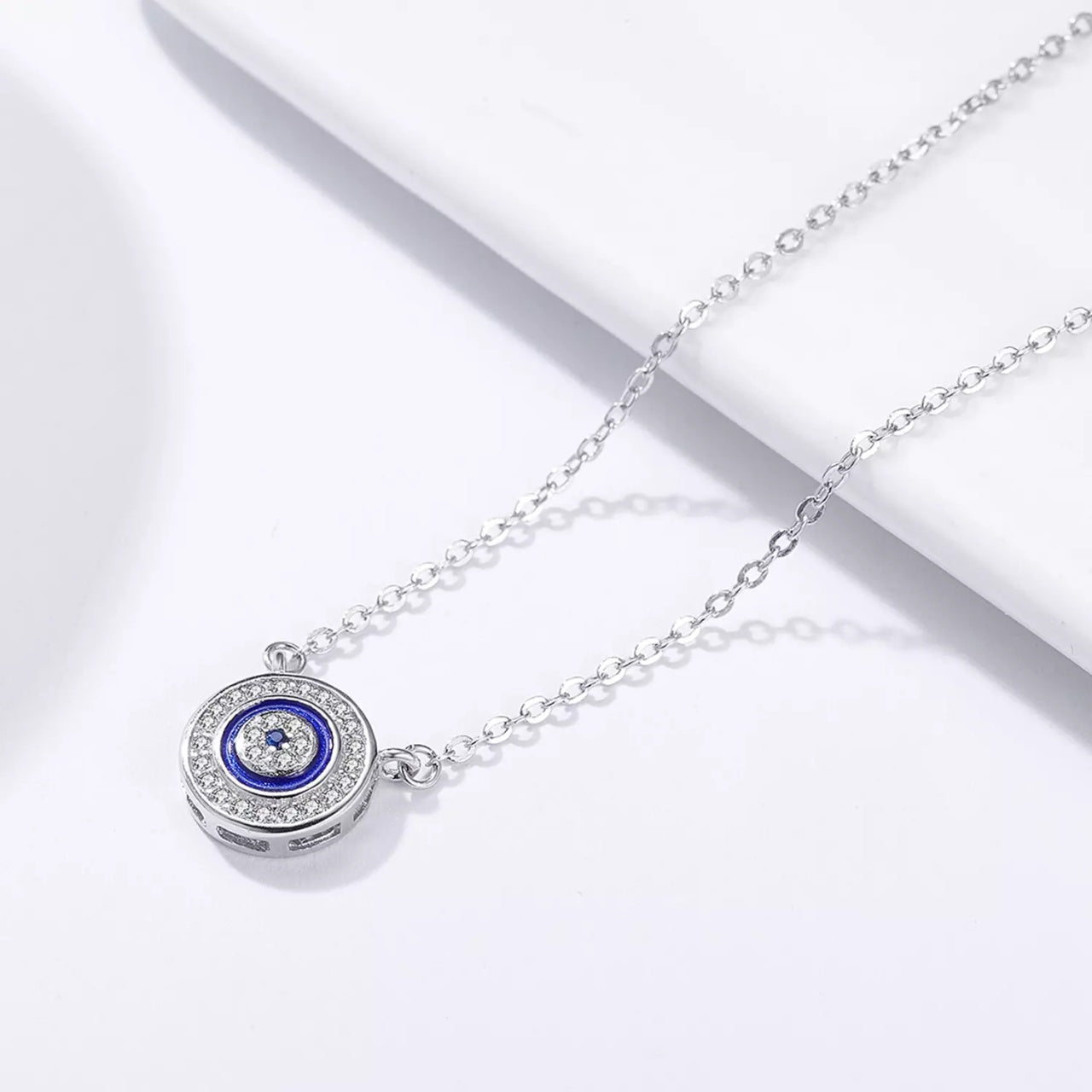Colier din argint Blue Eye, Argint 925, Pentru Femei