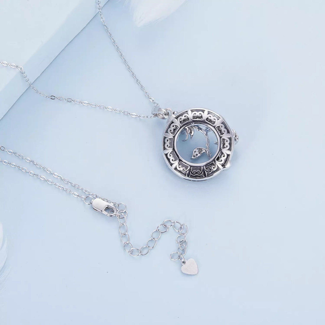 Colier din argint Blue Rose, Argint 925, Pentru Femei