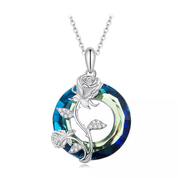 Colier din argint Blue Rose, Argint 925, Pentru Femei