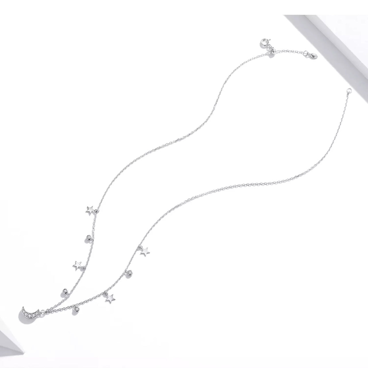 Colier din argint Central Shiny Moon, Argint 925, Pentru Femei