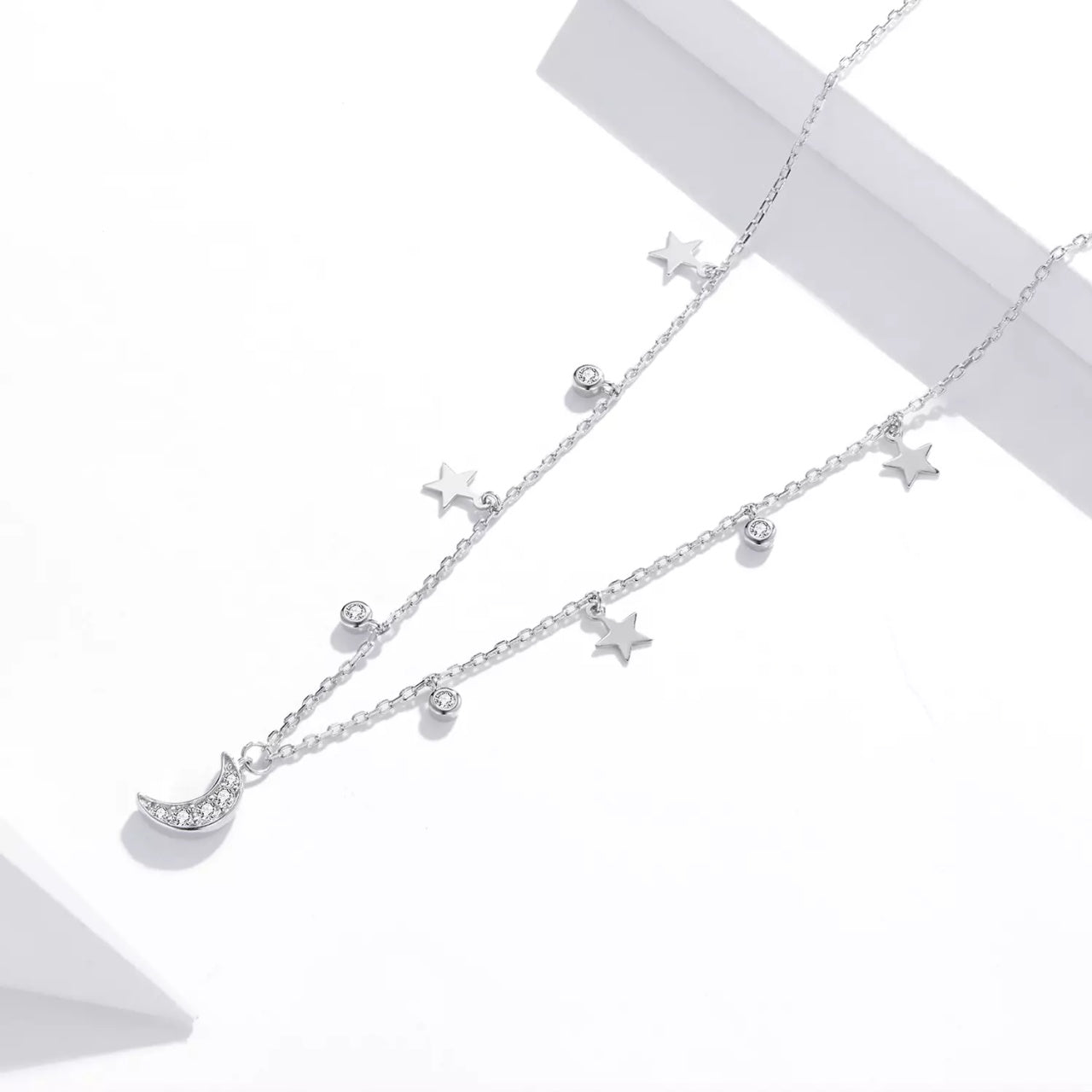 Colier din argint Central Shiny Moon, Argint 925, Pentru Femei