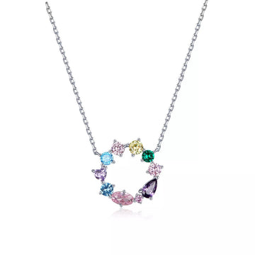 Colier din argint Colourful Stones, Argint 925, Pentru Femei