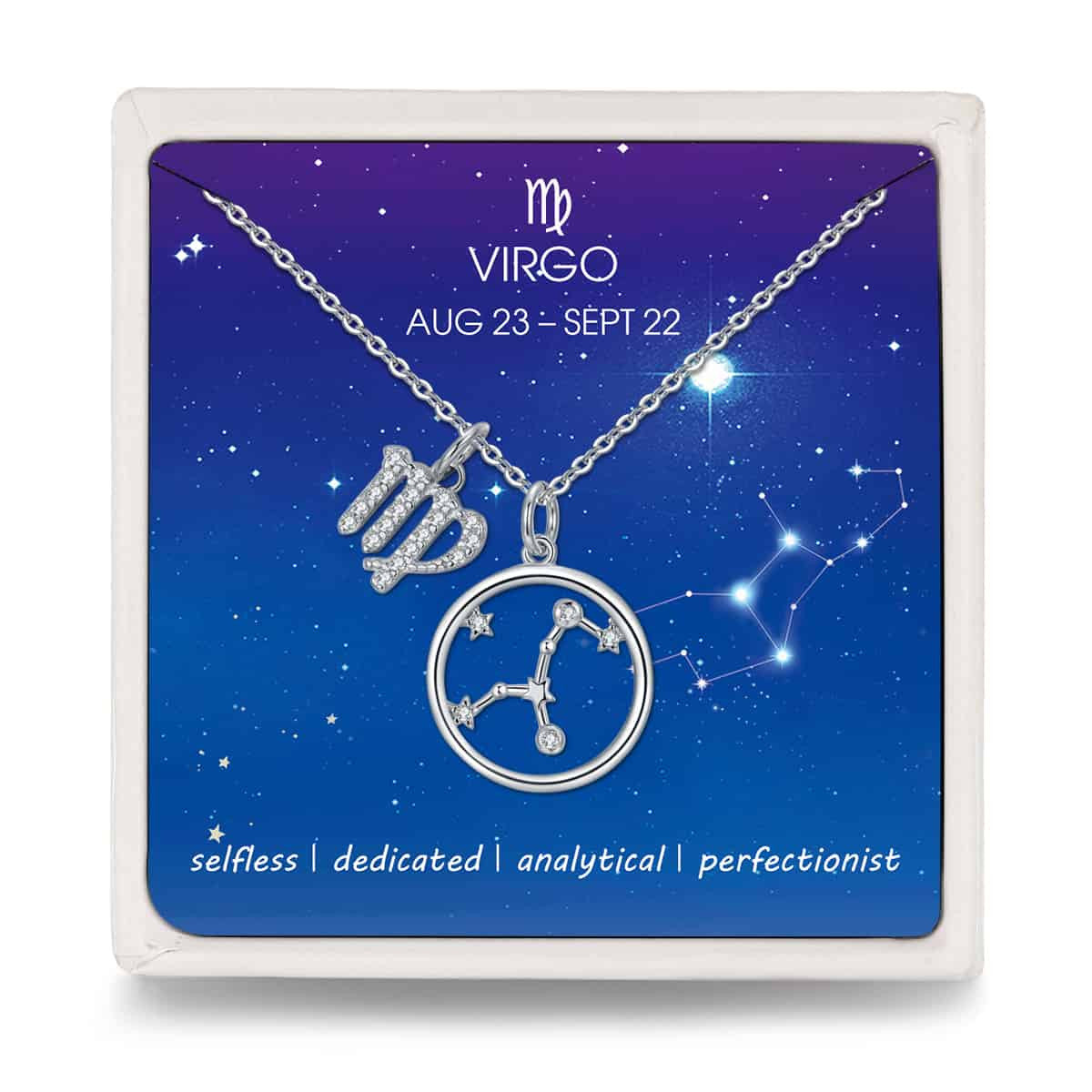 Colier Din Argint 925 Constelatia Fecioara Silver 2.6g