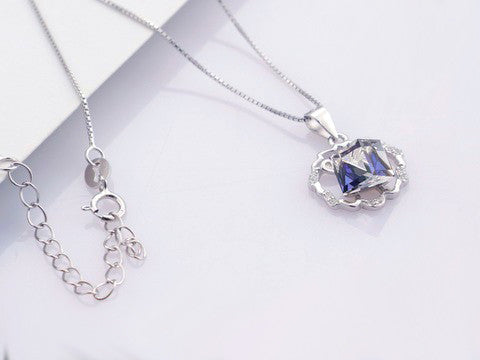 Colier din argint Crystal Blue Silver 925 3g