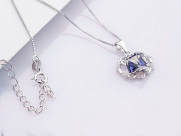 Colier din argint Crystal Blue Silver 925 3g