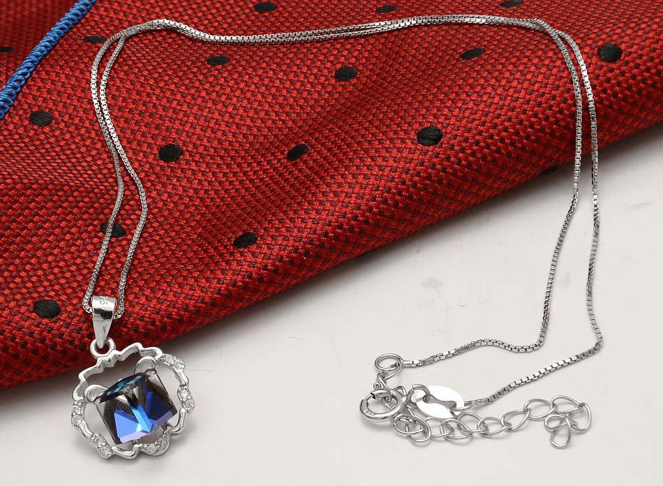 Colier din argint Crystal Blue Silver 925 3g