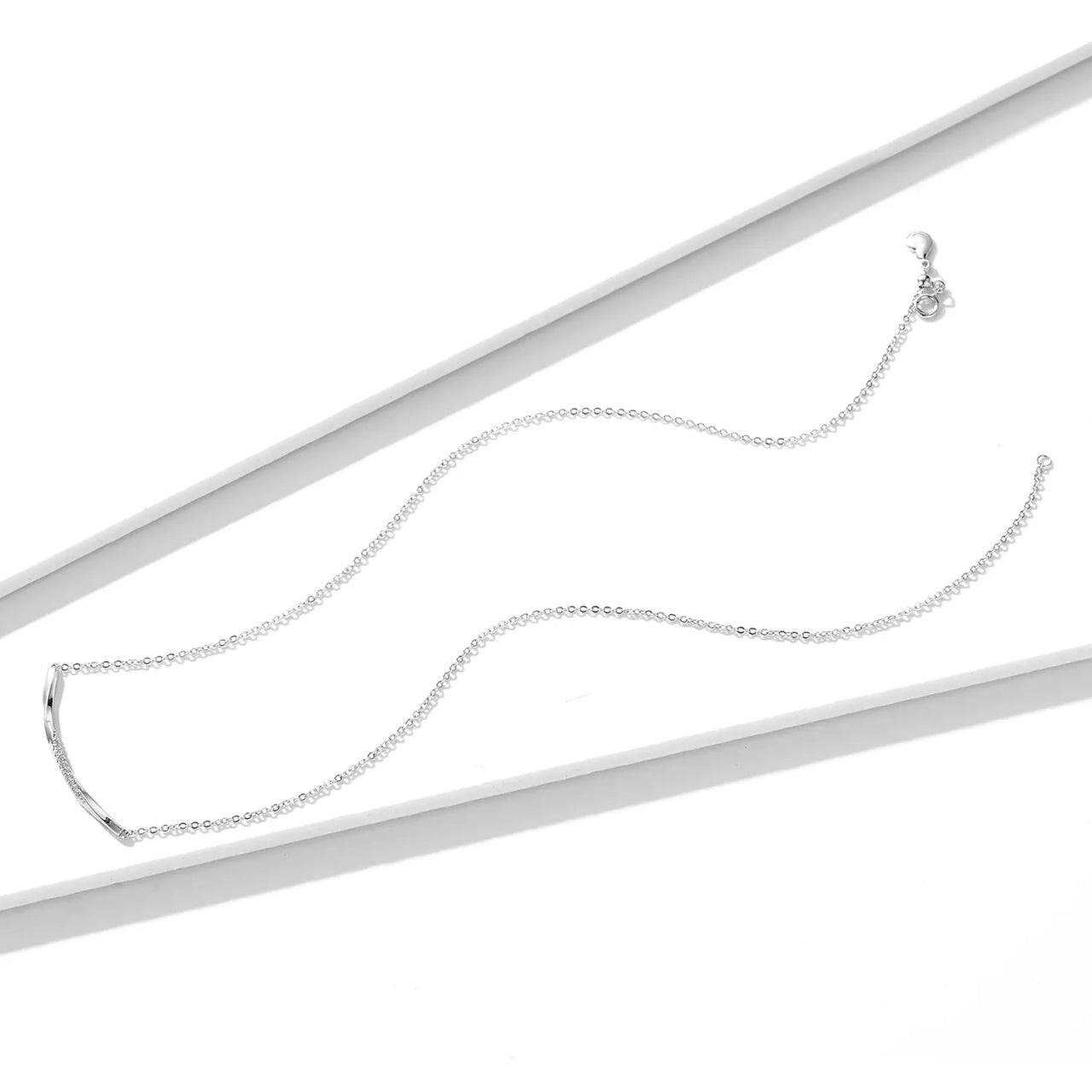 Colier din argint Crystal Twist, Argint 925, Pentru Femei