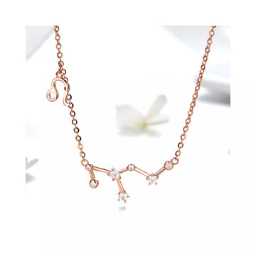 Colier din argint cu Constelatia Leu rose gold, Argint 925, Pentru Femei