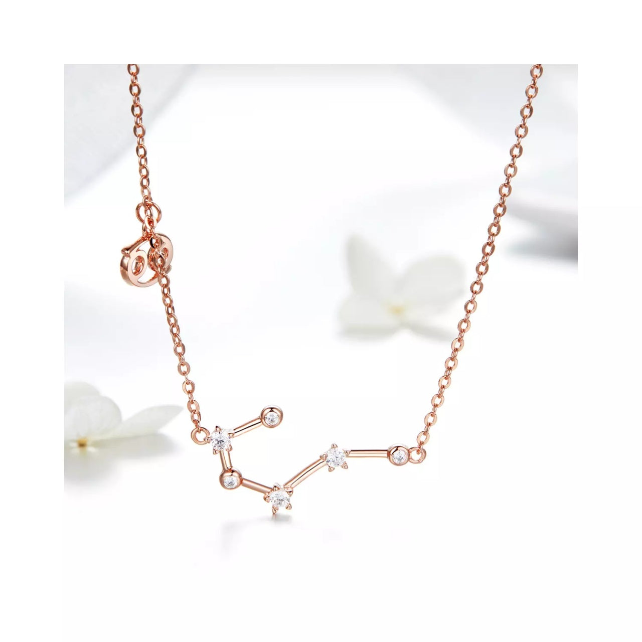 Colier din argint cu Constelatia Rac rose gold, Argint 925, Pentru Femei