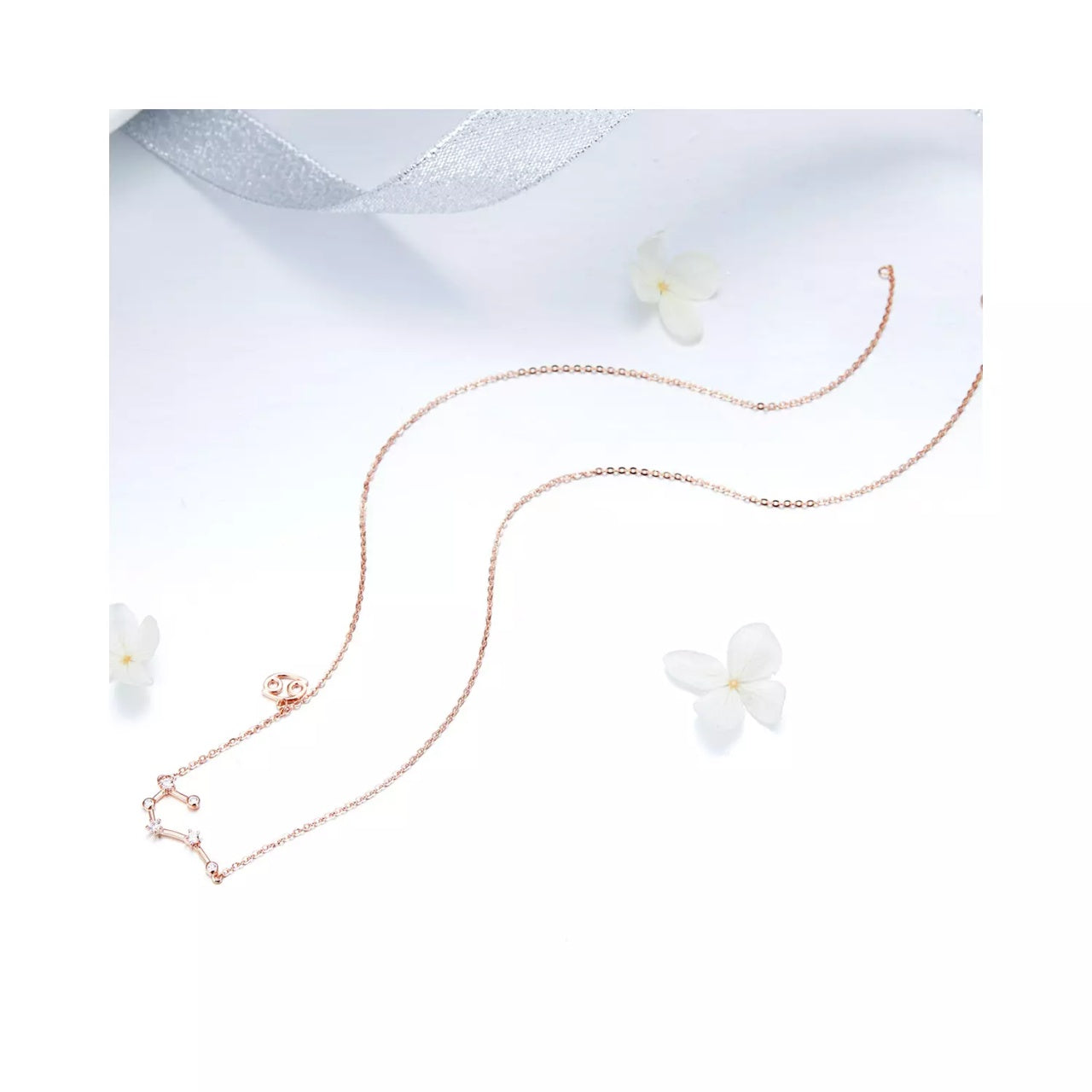 Colier din argint cu Constelatia Rac rose gold, Argint 925, Pentru Femei