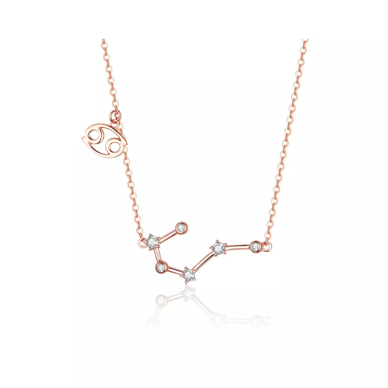 Colier din argint cu Constelatia Rac rose gold, Argint 925, Pentru Femei
