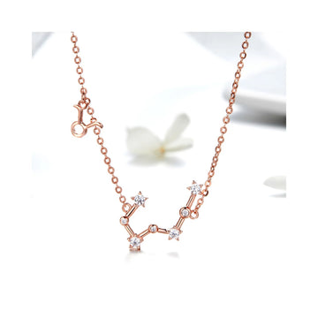 Colier din argint cu Constelatia Taur rose gold, Argint 925, Pentru Femei