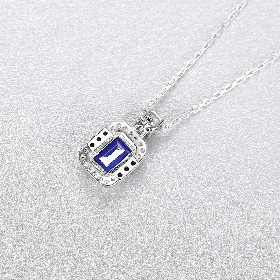 Colier din Argint 925 cu pandantiv Blue Sapphire 2g