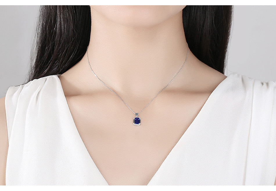 Colier din Argint 925 cu pandantiv Blue Sapphire 2g