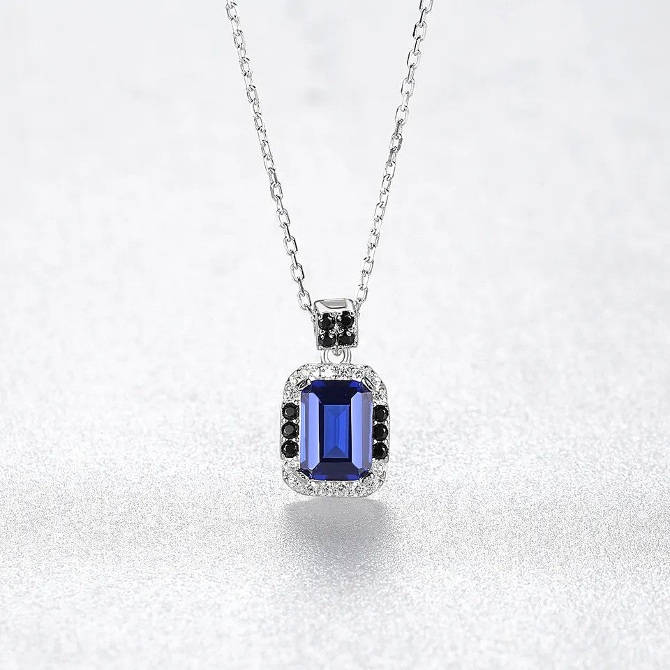 Colier din Argint 925 cu pandantiv Blue Sapphire 2g