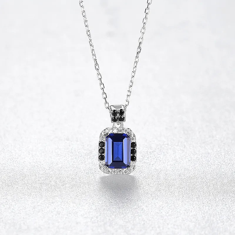 Colier din Argint 925 cu pandantiv Blue Sapphire 2g