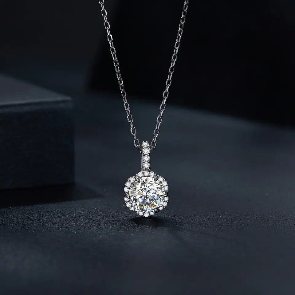 Colier din Argint 925 cu piatra Moissanite 2.2g