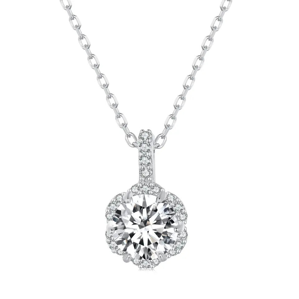 Colier din Argint 925 cu piatra Moissanite 2.2g