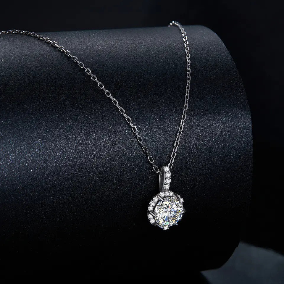 Colier din Argint 925 cu piatra Moissanite 2.2g