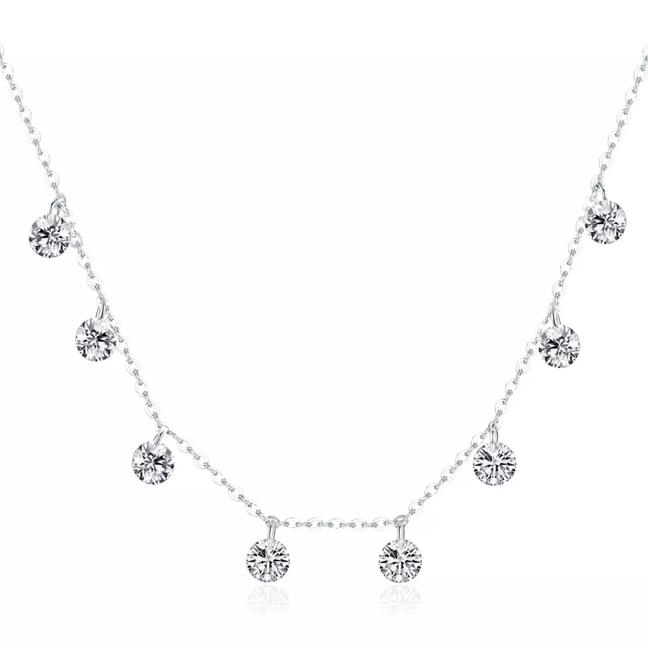 Colier din argint Dazzling Crystals, Argint 925, Pentru Femei