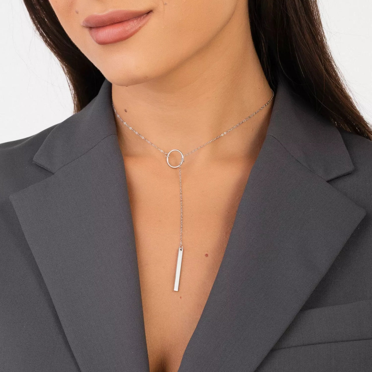 Colier din argint Double Chain Silver, Argint 925, Pentru Femei