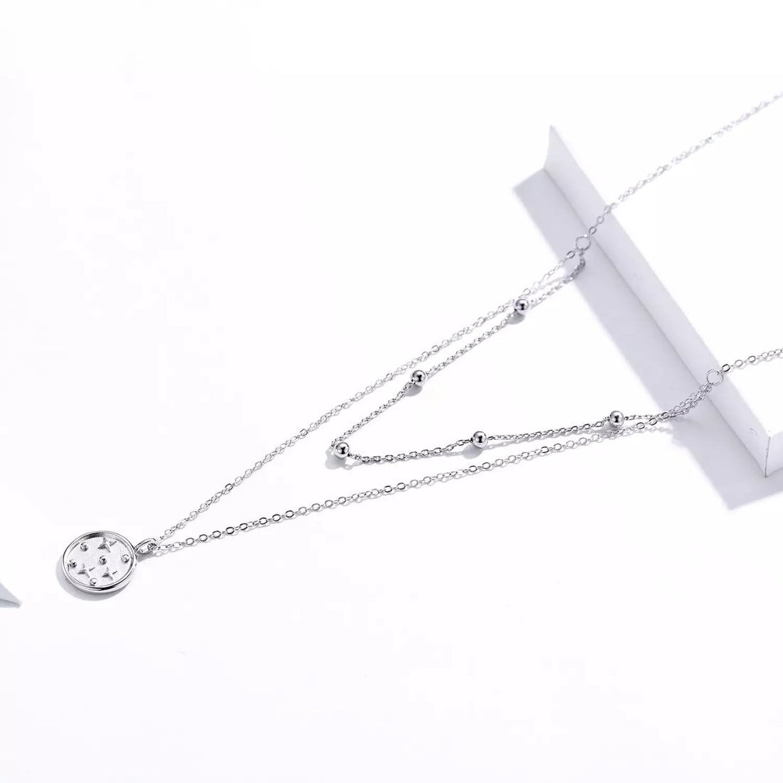 Colier din argint Double Layer Coin Chain, Argint 925, Pentru Femei