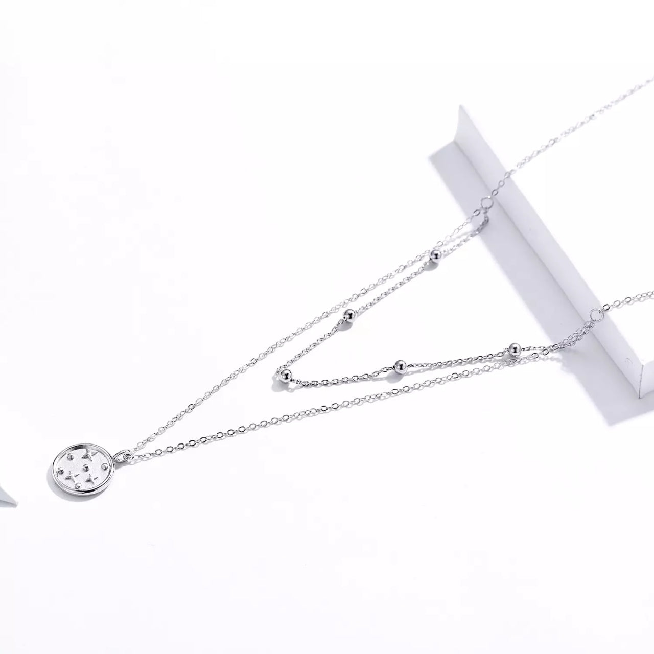 Colier din argint Double Layer Coin Chain, Argint 925, Pentru Femei