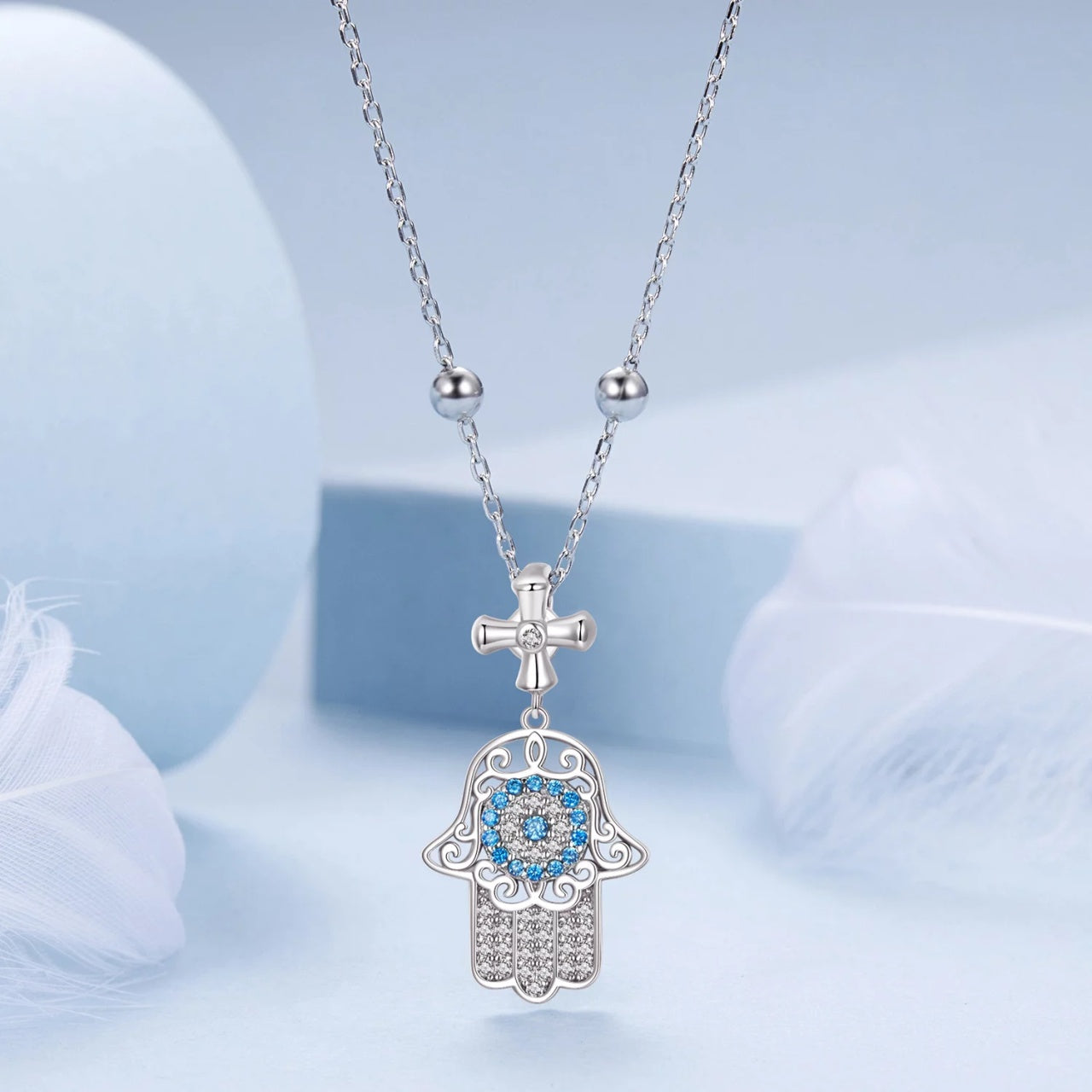 Colier din argint Dual Faith, Argint 925, Pentru Femei