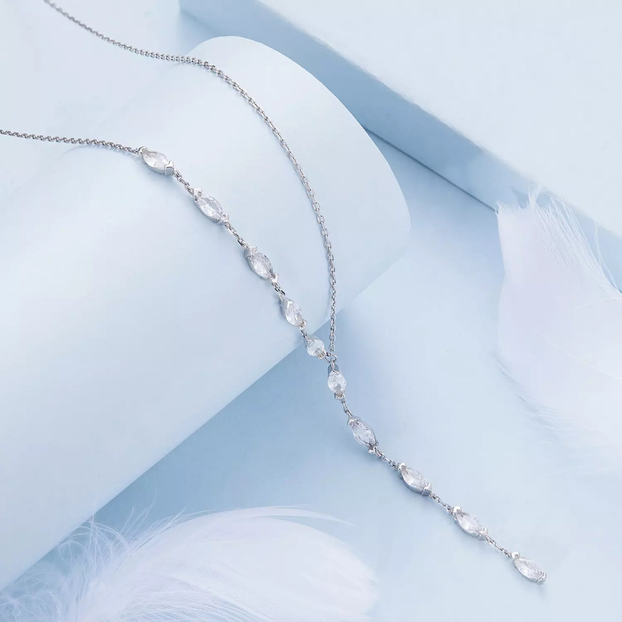 Colier din argint Elegant Crystals, Argint 925, Pentru Femei