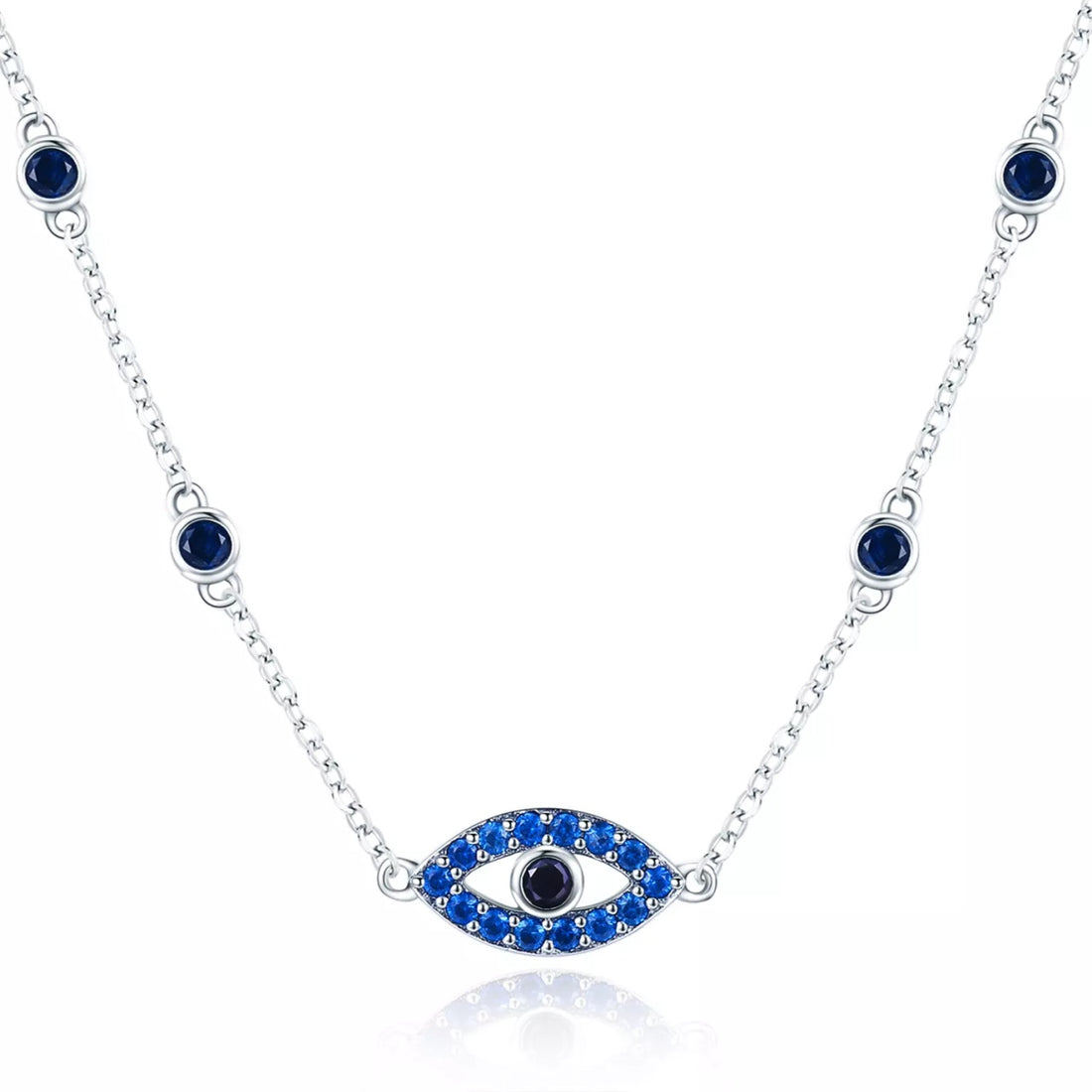 Colier din argint Glamour Blue Eye, Argint 925, Pentru Femei