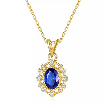 Colier Din Argint 925 Gold and Blue SAPPHIRE 2.1g