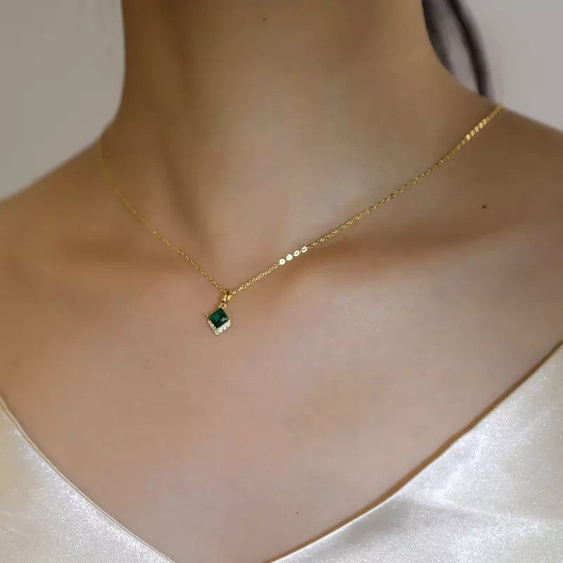 Colier Din Argint 925 Gold and Green