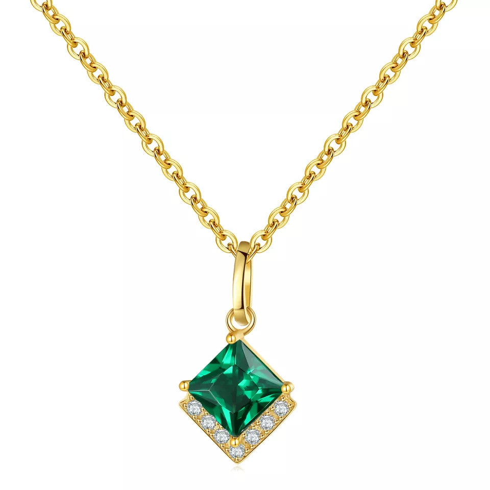 Colier Din Argint 925 Gold and Green