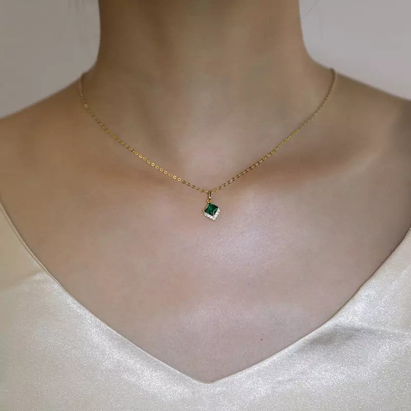 Colier Din Argint 925 Gold and Green