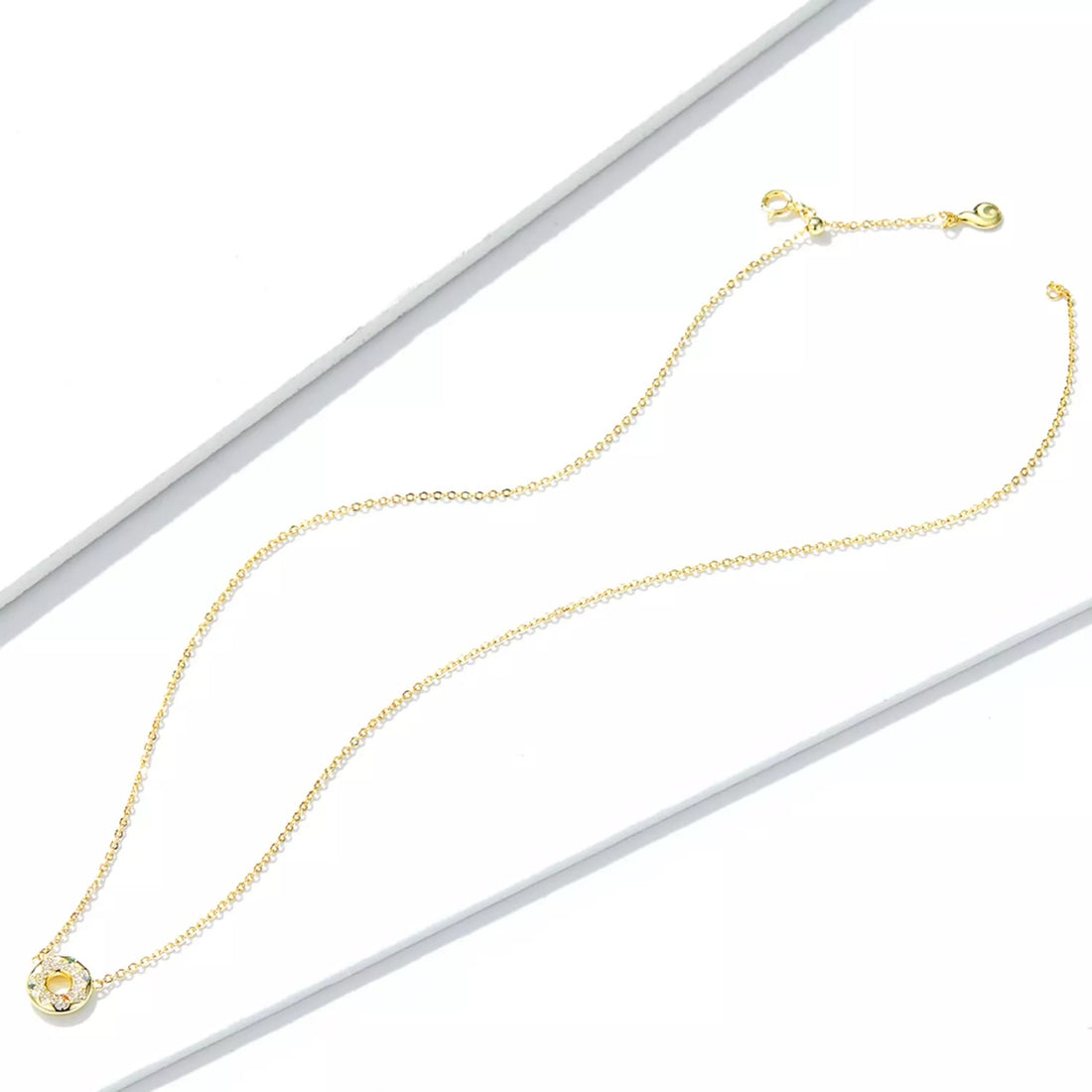 Colier din argint Golden Donut, Argint 925, Pentru Femei