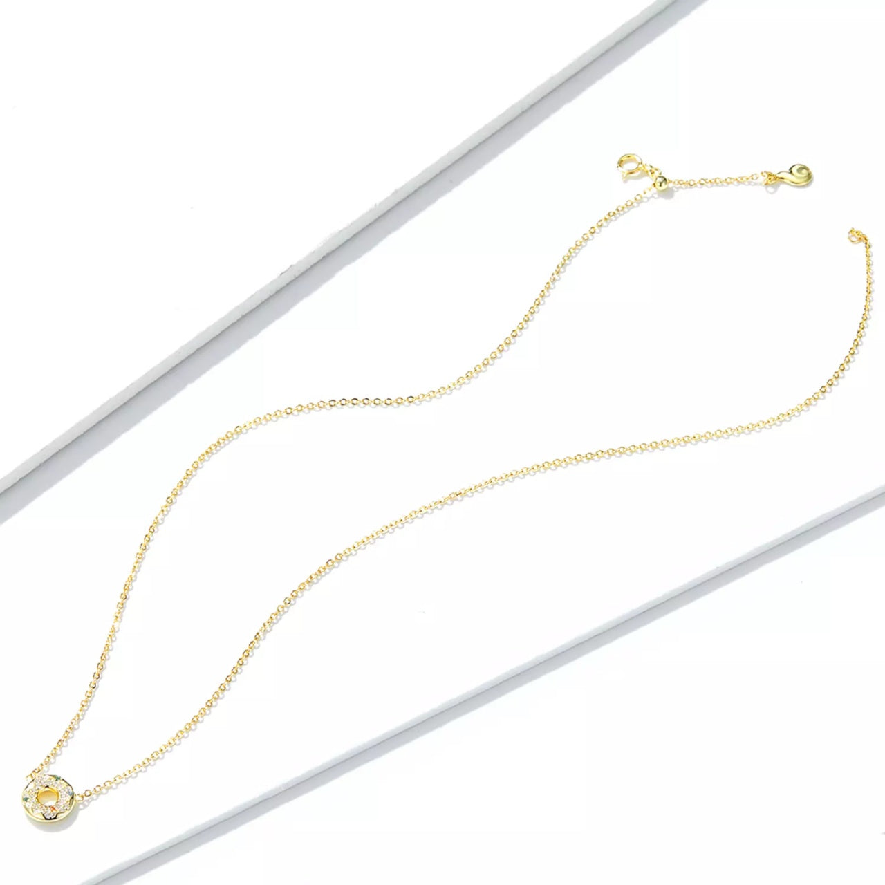 Colier din argint Golden Donut, Argint 925, Pentru Femei