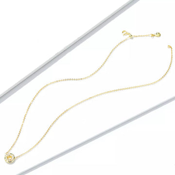 Colier din argint Golden Donut, Argint 925, Pentru Femei