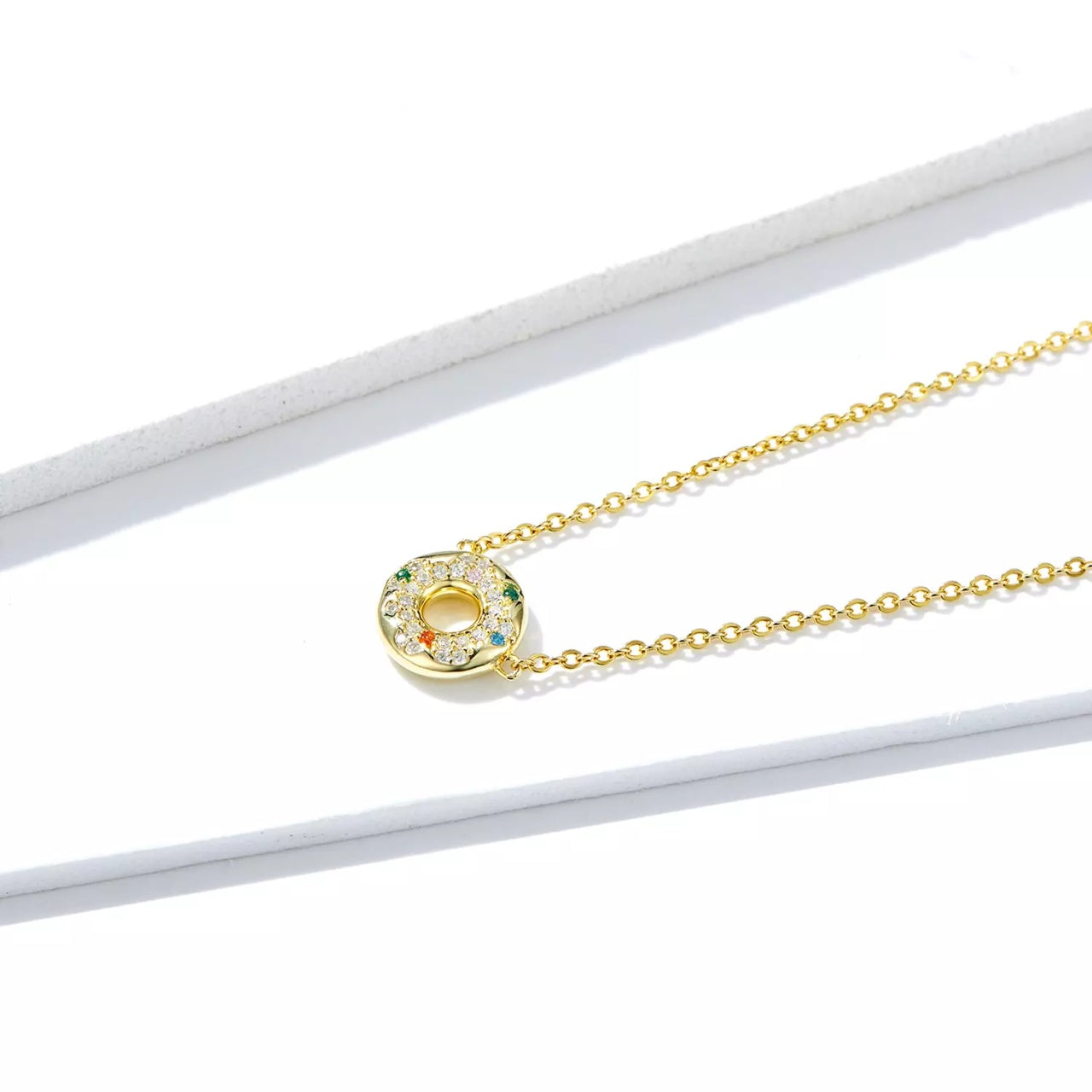 Colier din argint Golden Donut, Argint 925, Pentru Femei