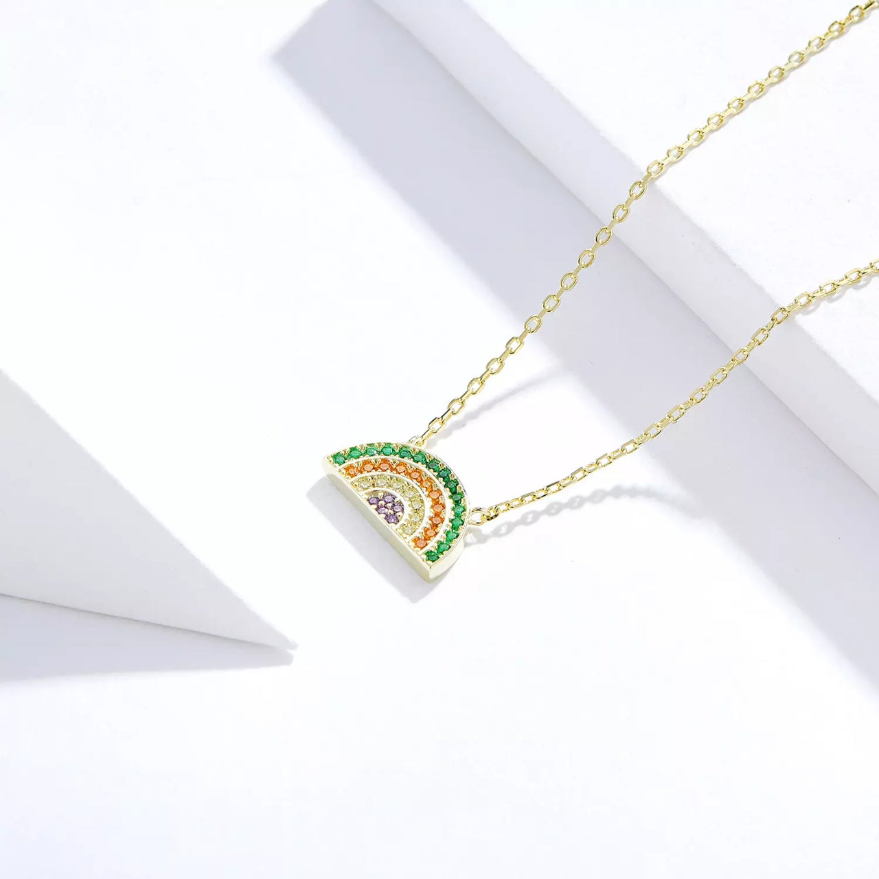 Colier din argint Golden Rainbow, Argint 925, Pentru Femei