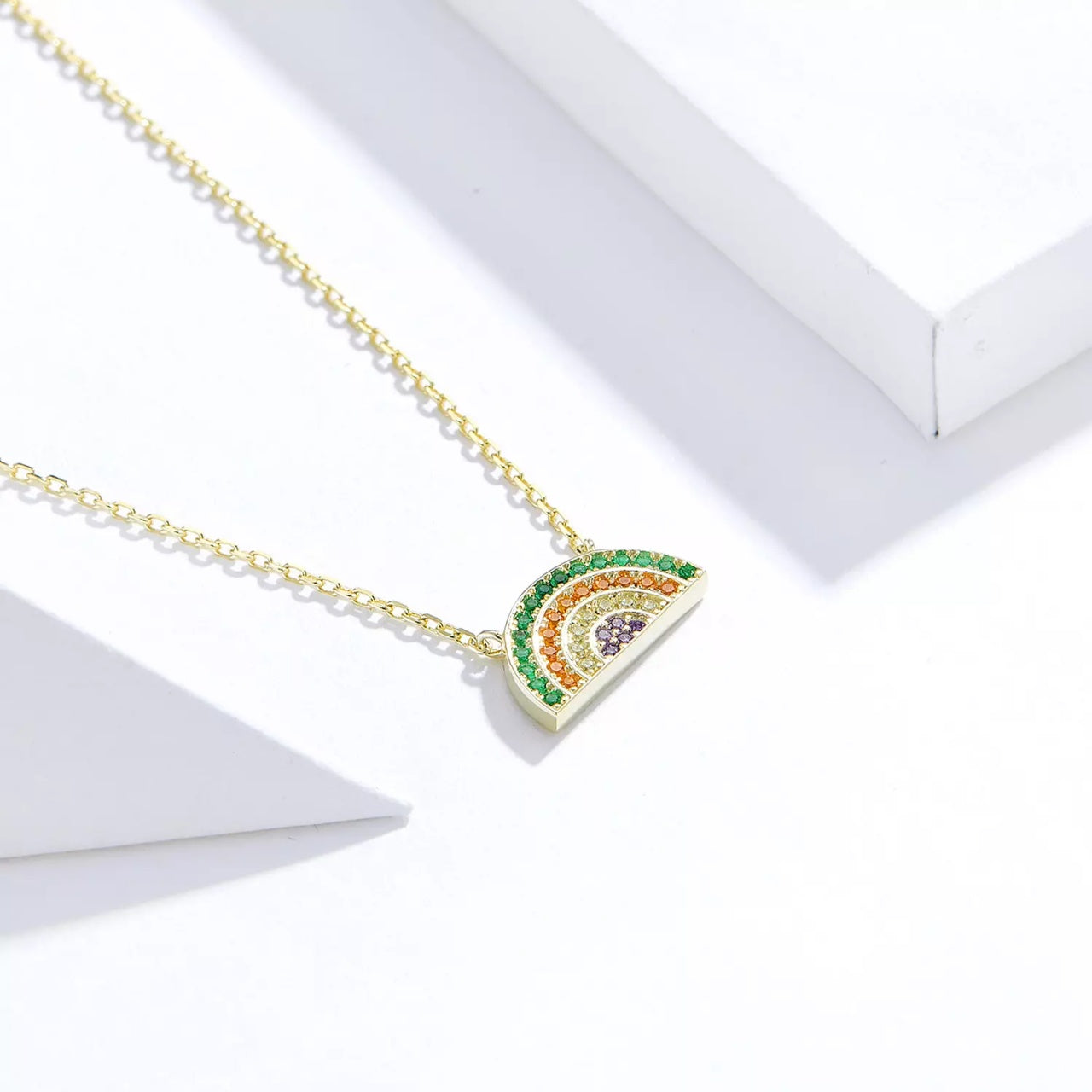 Colier din argint Golden Rainbow, Argint 925, Pentru Femei