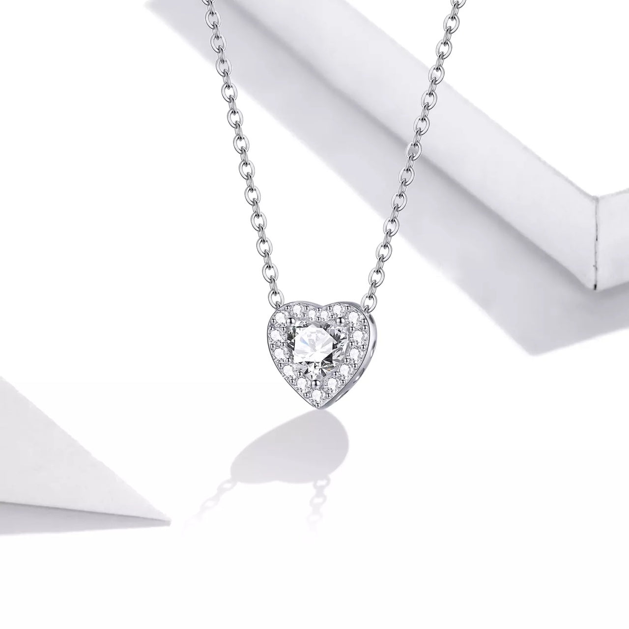 Colier din argint Heart of Crystals, Argint 925, Pentru Femei