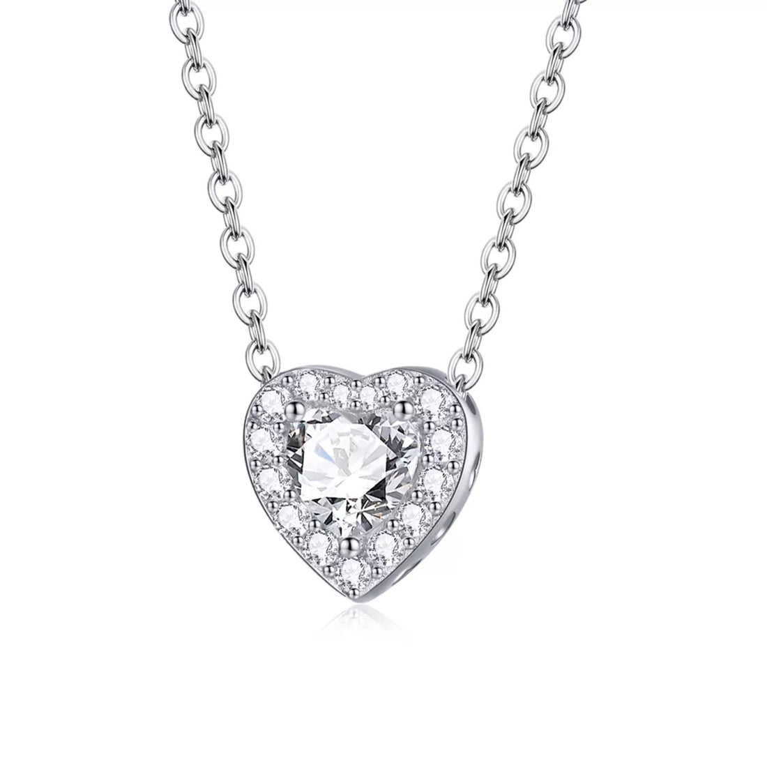 Colier din argint Heart of Crystals, Argint 925, Pentru Femei