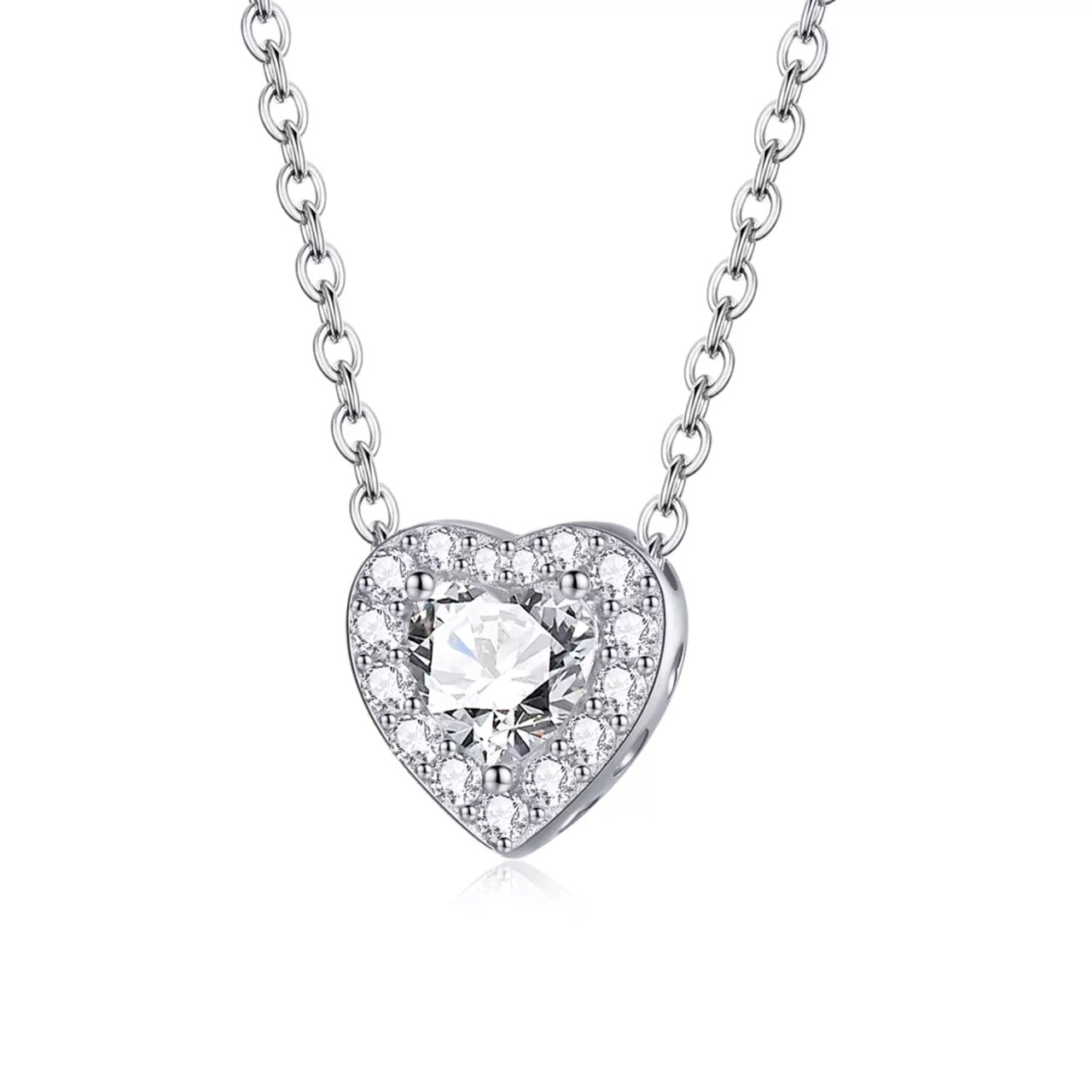 Colier din argint Heart of Crystals, Argint 925, Pentru Femei