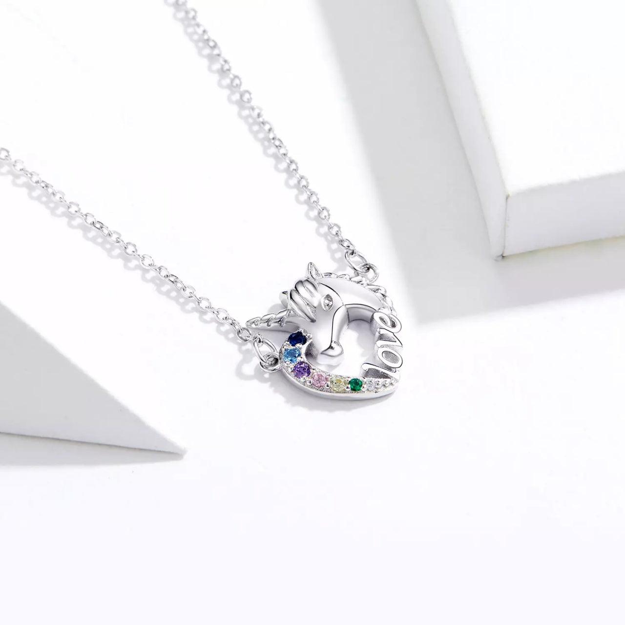 Colier din argint In love with Unicorns, Argint 925, Pentru Femei