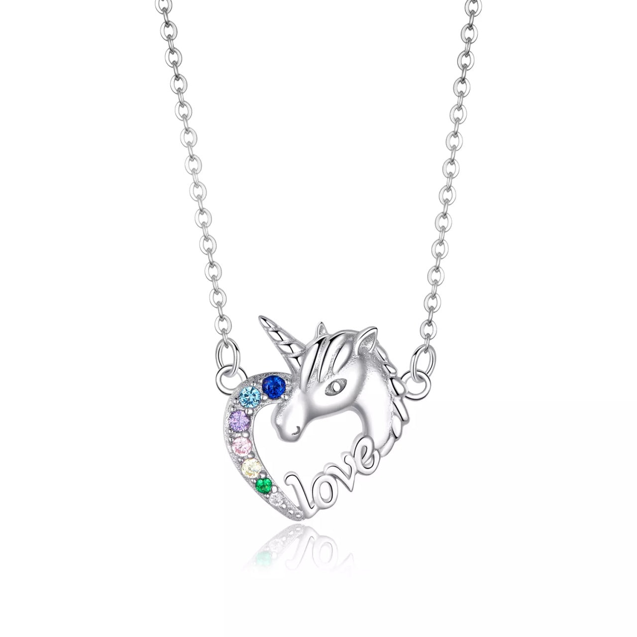 Colier din argint In love with Unicorns, Argint 925, Pentru Femei